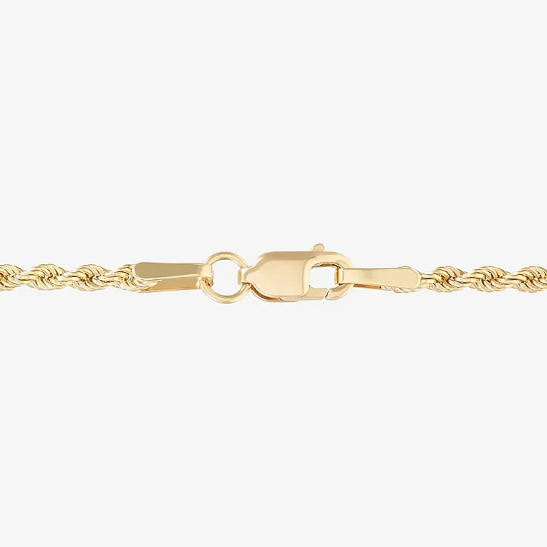 Womens 10K Gold Hollow Cross 7.5 Inch Link Bracelet