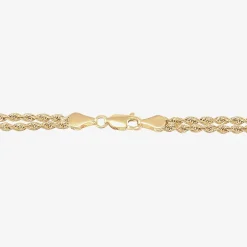 Womens 10K Gold Hollow Heart 7.5 Inch Link Bracelet