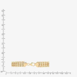 Womens 14K Gold Hollow Link Chain Bracelet