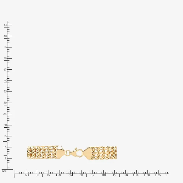 Womens 14K Gold Hollow Link Chain Bracelet