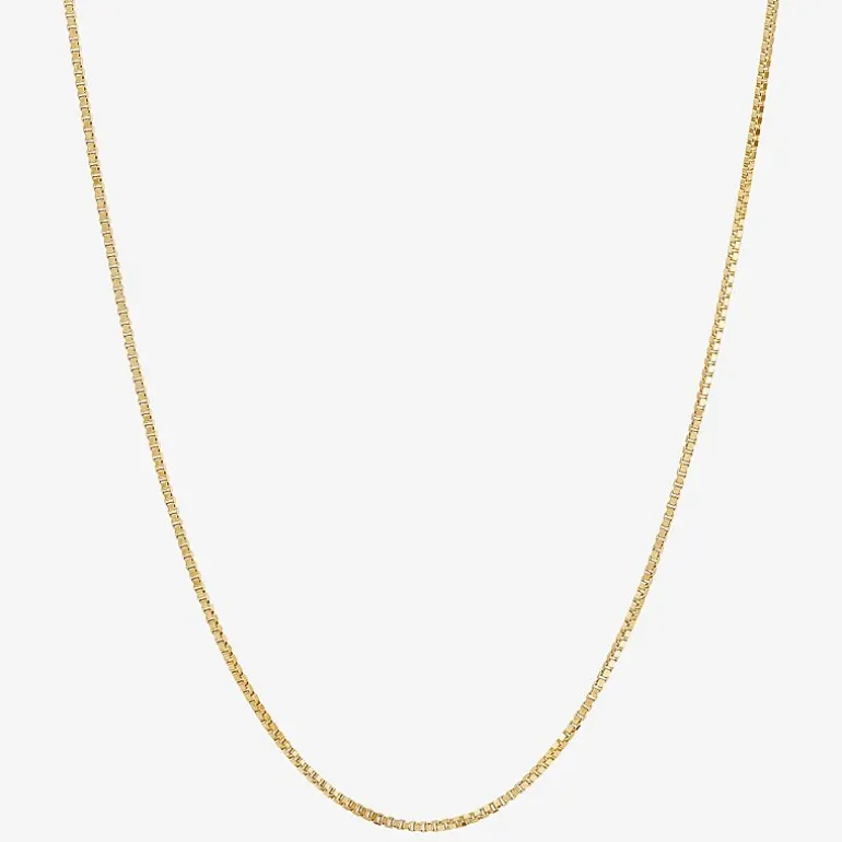 Womens 14K Gold 16 Inch Box Chain Necklace