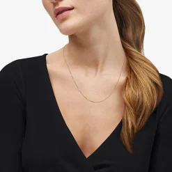 Womens 14K Gold 20 Inch Box Chain Necklace