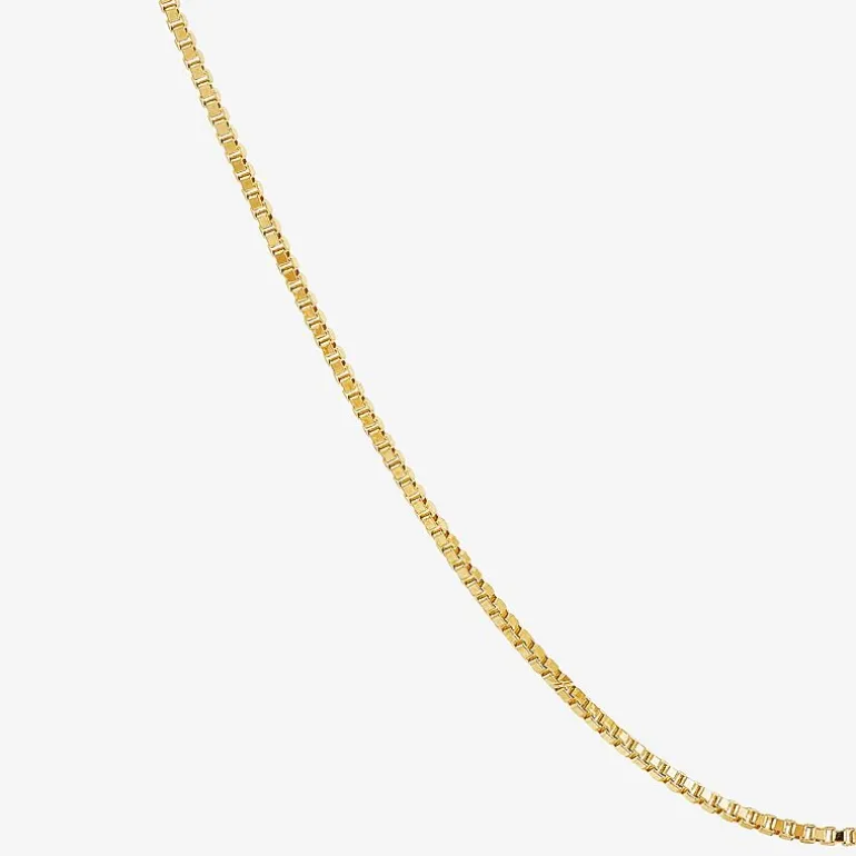 Womens 14K Gold 20 Inch Box Chain Necklace
