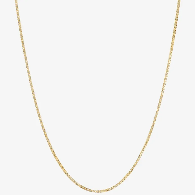 Womens 14K Gold 20 Inch Box Chain Necklace