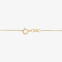 Womens 10K Gold 18 Inch Box Chain Necklace
