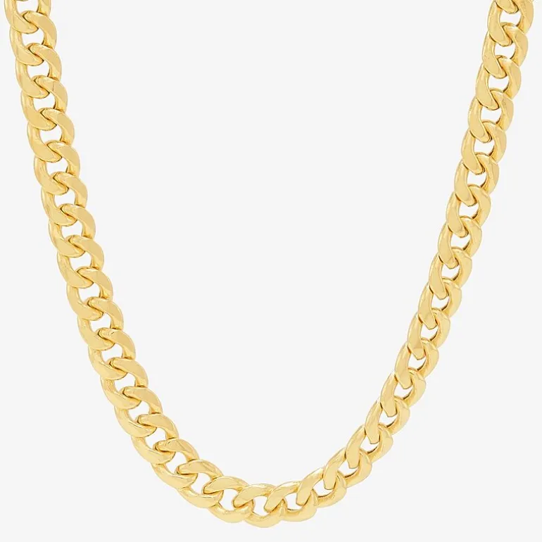 Womens 14K Gold 20 Inch Cuban Chain Necklace