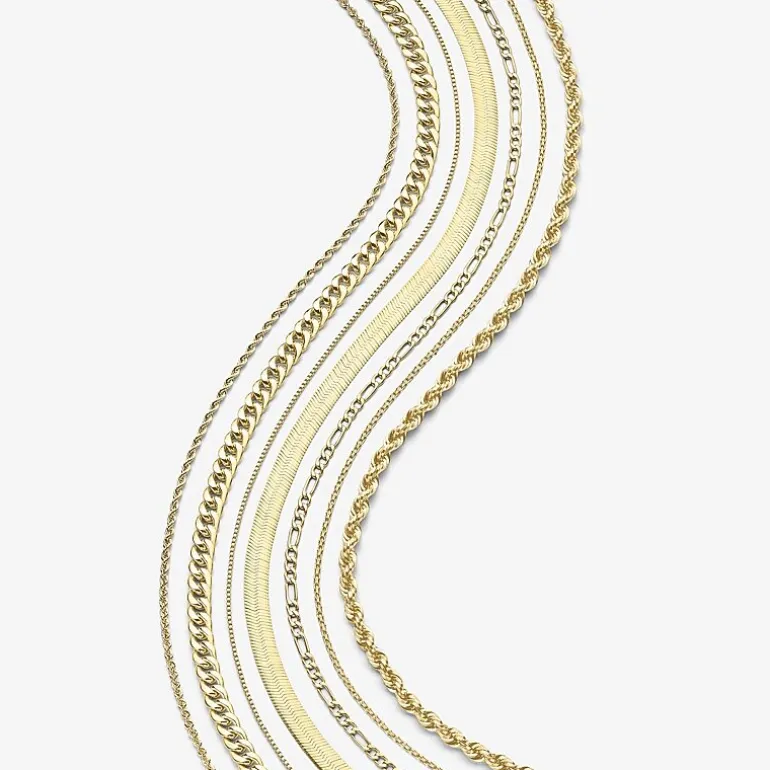 Womens 14K Gold 16 Inch Fashion Chain Necklace