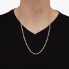 Womens 14K Gold 24 Inch Figaro Chain Necklace