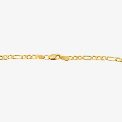 Womens 14K Gold 24 Inch Figaro Chain Necklace