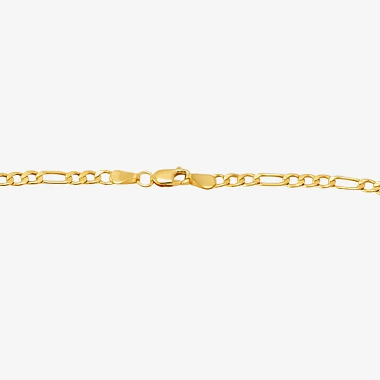 Womens 14K Gold 24 Inch Figaro Chain Necklace