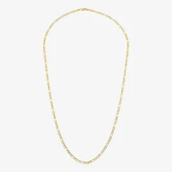 Womens 14K Gold 24 Inch Figaro Chain Necklace
