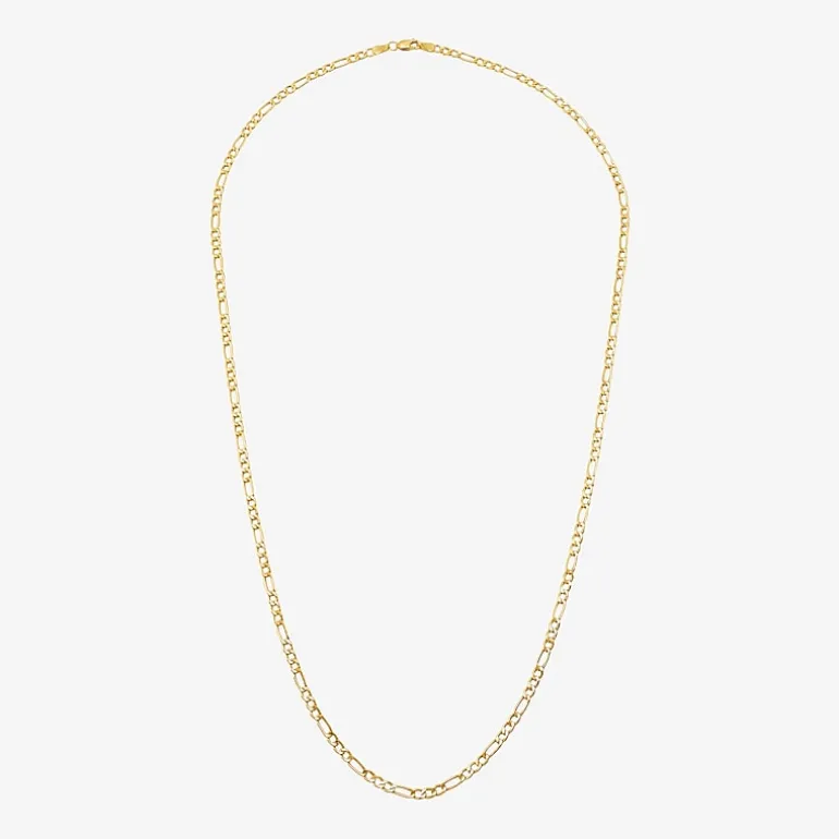 Womens 14K Gold 24 Inch Figaro Chain Necklace