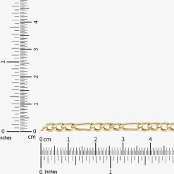 Womens 14K Gold 24 Inch Figaro Chain Necklace