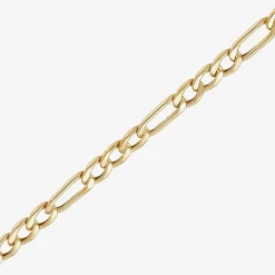 Womens 14K Gold 24 Inch Figaro Chain Necklace