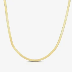 Womens 14K Gold 16 Inch Herringbone Chain Necklace