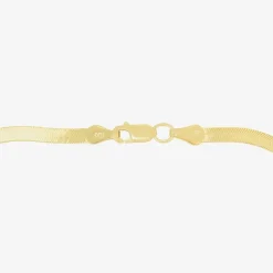 Womens 14K Gold 16 Inch Herringbone Chain Necklace