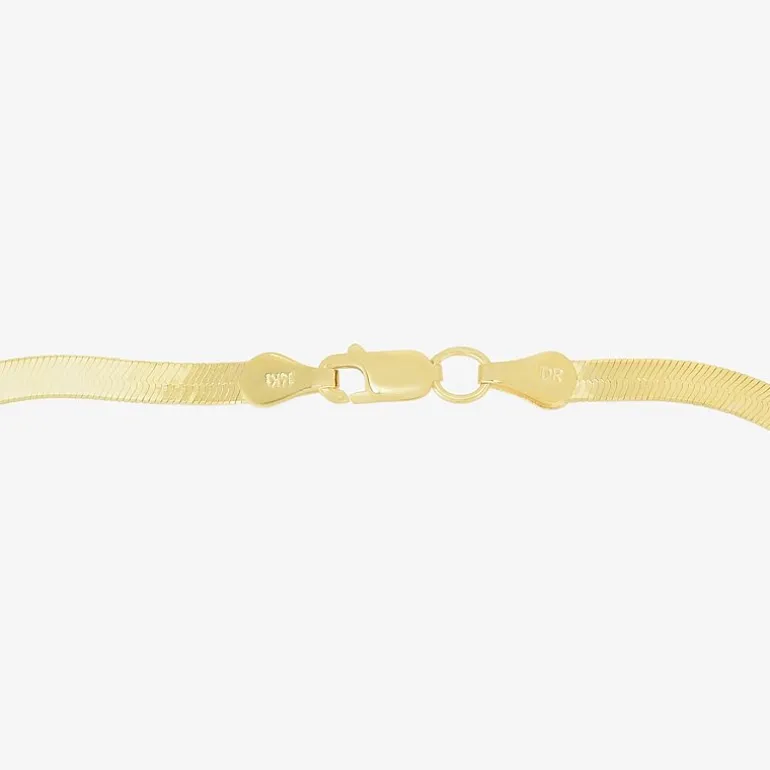 Womens 14K Gold 16 Inch Herringbone Chain Necklace