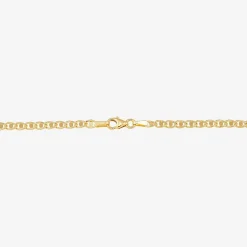 Womens 14K Gold 7.5 Inch Hollow Chain Bracelet