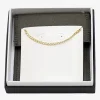 Womens 10K Gold 9 Inch Hollow Curb Ankle Bracelet