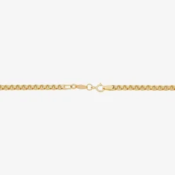 Womens 14K Gold 10 Inch Hollow Link Ankle Bracelet