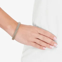 Womens 14K Gold 7.25 Inch Hollow Popcorn Chain Bracelet