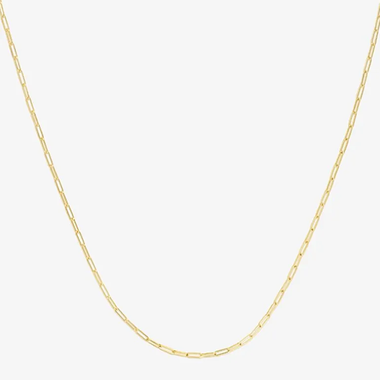 Womens 14K Gold 10 Inch Paperclip Ankle Bracelet
