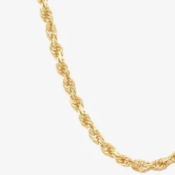 Womens 10K Gold 20 Inch Rope Chain Necklace