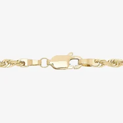 Womens 10K Gold 20 Inch Rope Chain Necklace