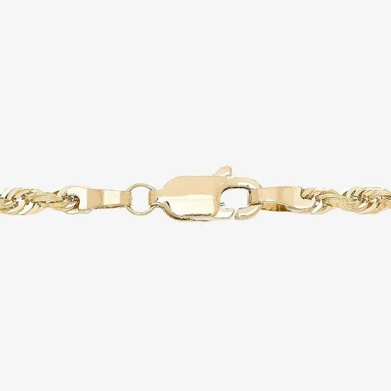 Womens 10K Gold 20 Inch Rope Chain Necklace