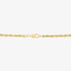 Womens 10K Gold 20 Inch Rope Chain Necklace