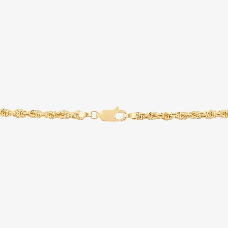 Womens 10K Gold 20 Inch Rope Chain Necklace