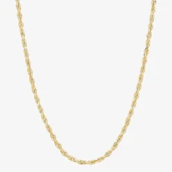 Womens 10K Gold 20 Inch Rope Chain Necklace