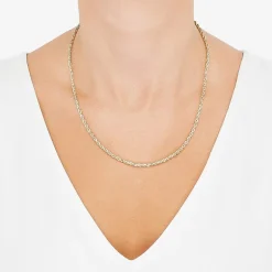 Womens 10K Gold 20 Inch Rope Chain Necklace