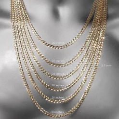 Womens 10K Gold 20 Inch Rope Chain Necklace
