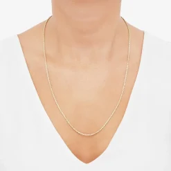 Womens 14K Gold 24 Inch Rope Chain Necklace