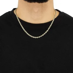 Womens 14K Gold 20 Inch Rope Chain Necklace