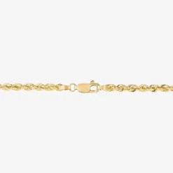 Womens 10K Gold 16 Inch Rope Chain Necklace