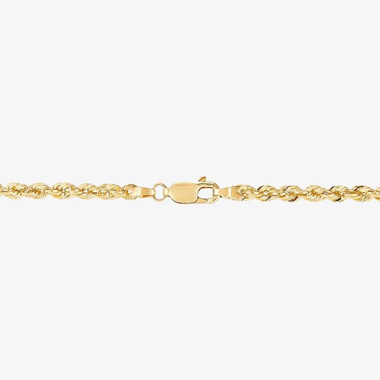 Womens 10K Gold 16 Inch Rope Chain Necklace