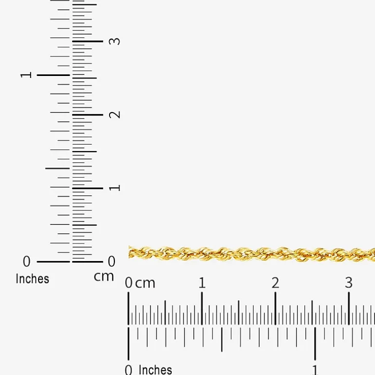 Womens 14K Gold 20 Inch Rope Chain Necklace