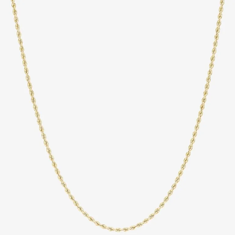 Womens 14K Gold 18 Inch Rope Chain Necklace