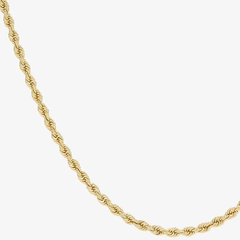 Womens 14K Gold 18 Inch Rope Chain Necklace