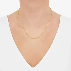 Womens 14K Gold 18 Inch Rope Chain Necklace
