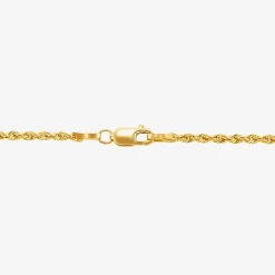 Womens 14K Gold 18 Inch Rope Chain Necklace