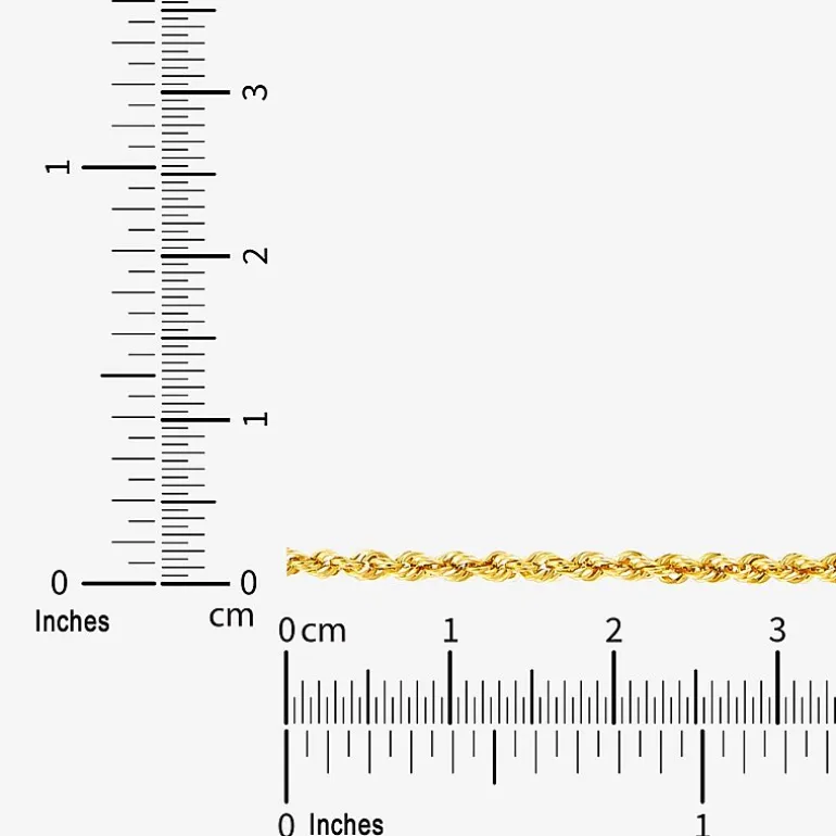 Womens 14K Gold 18 Inch Rope Chain Necklace