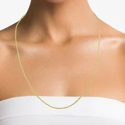 Womens 18K Gold 18 Inch Wheat Chain Necklace