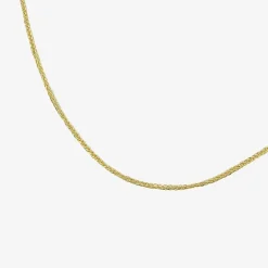 Womens 18K Gold 18 Inch Wheat Chain Necklace