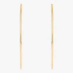 Womens 14K Gold 30mm Circle Round Hoop Earrings