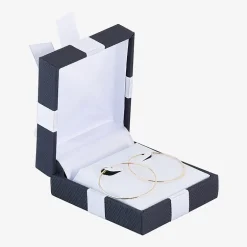 Womens 14K Gold 30mm Circle Round Hoop Earrings