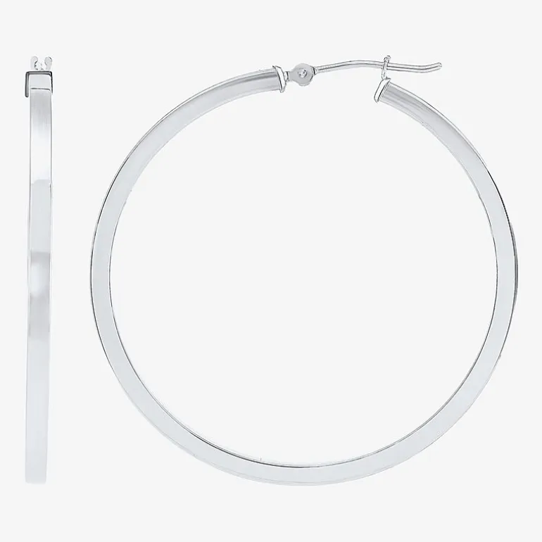 Womens 14K Gold 40mm Hoop Earrings