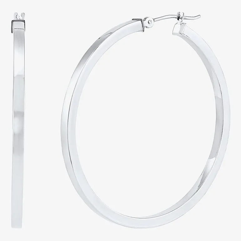 Womens 14K Gold 40mm Hoop Earrings